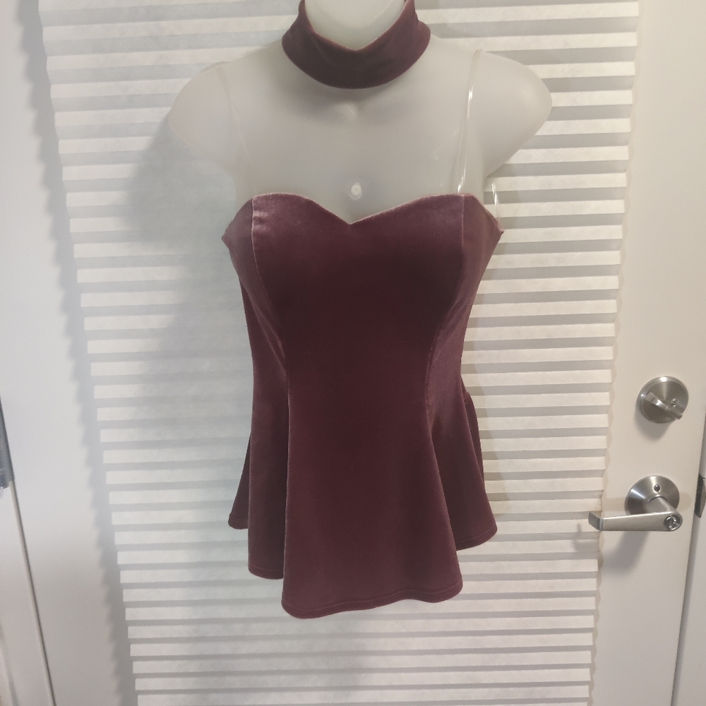 Choker Neckline Elegant Strapless Blouse
